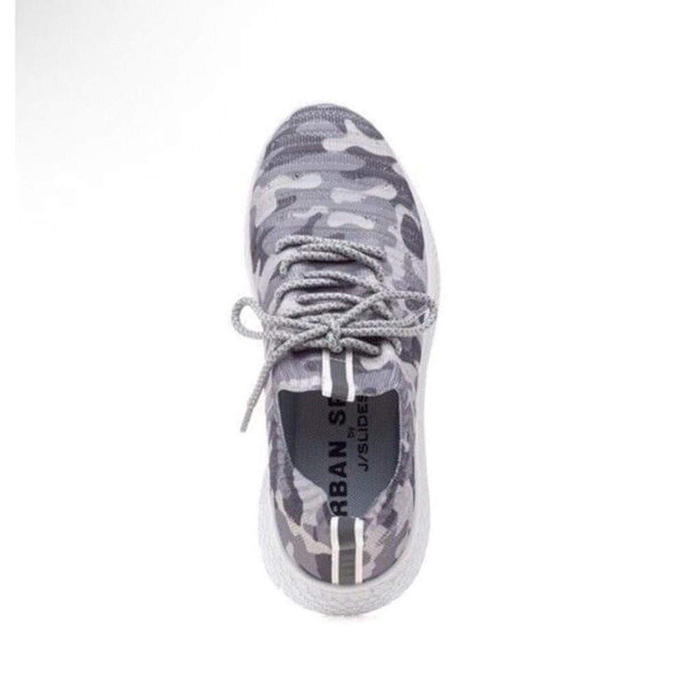 Urban Sport by J/Slides Camo Knit Sneakers 6 Grey White Low Top Trainers - Picture 3 of 3